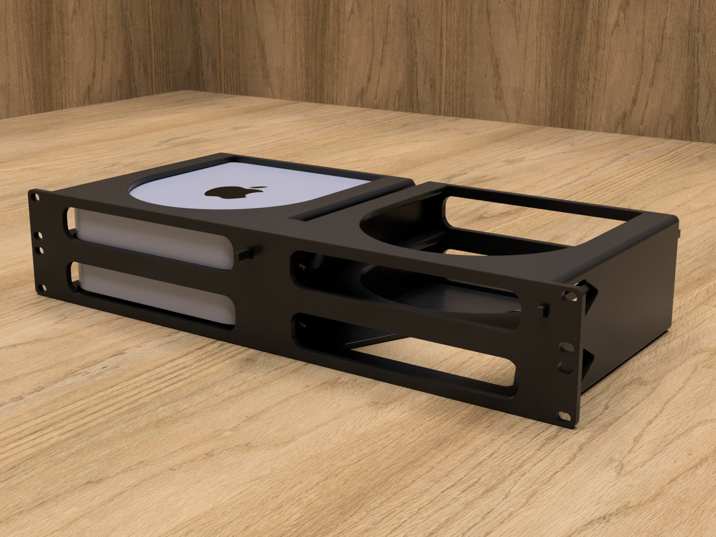 2U Rack mount for Apple Mac Mini and OWC MiniStack (Modular)