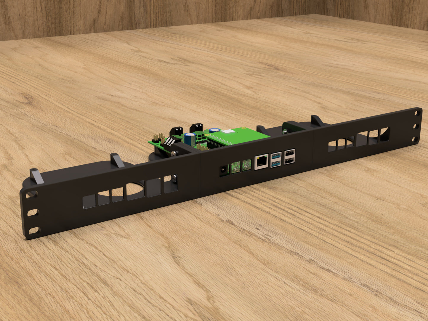 1U Rack Mount for 3x HiFiBerry Amp100s w/ Raspberry Pi