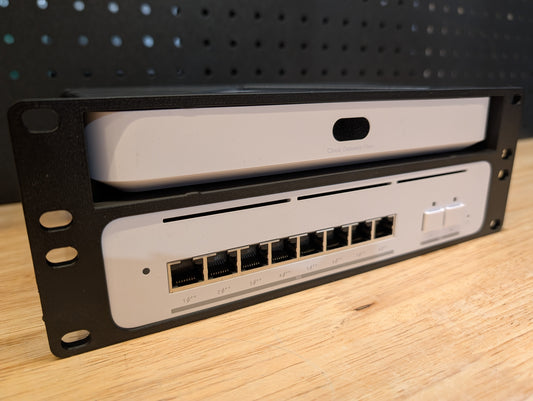 10 Inch 2RU Rack Mount for Ubiquiti Unifi Cloud Gateway Fiber and Pro XG 8 POE Switch