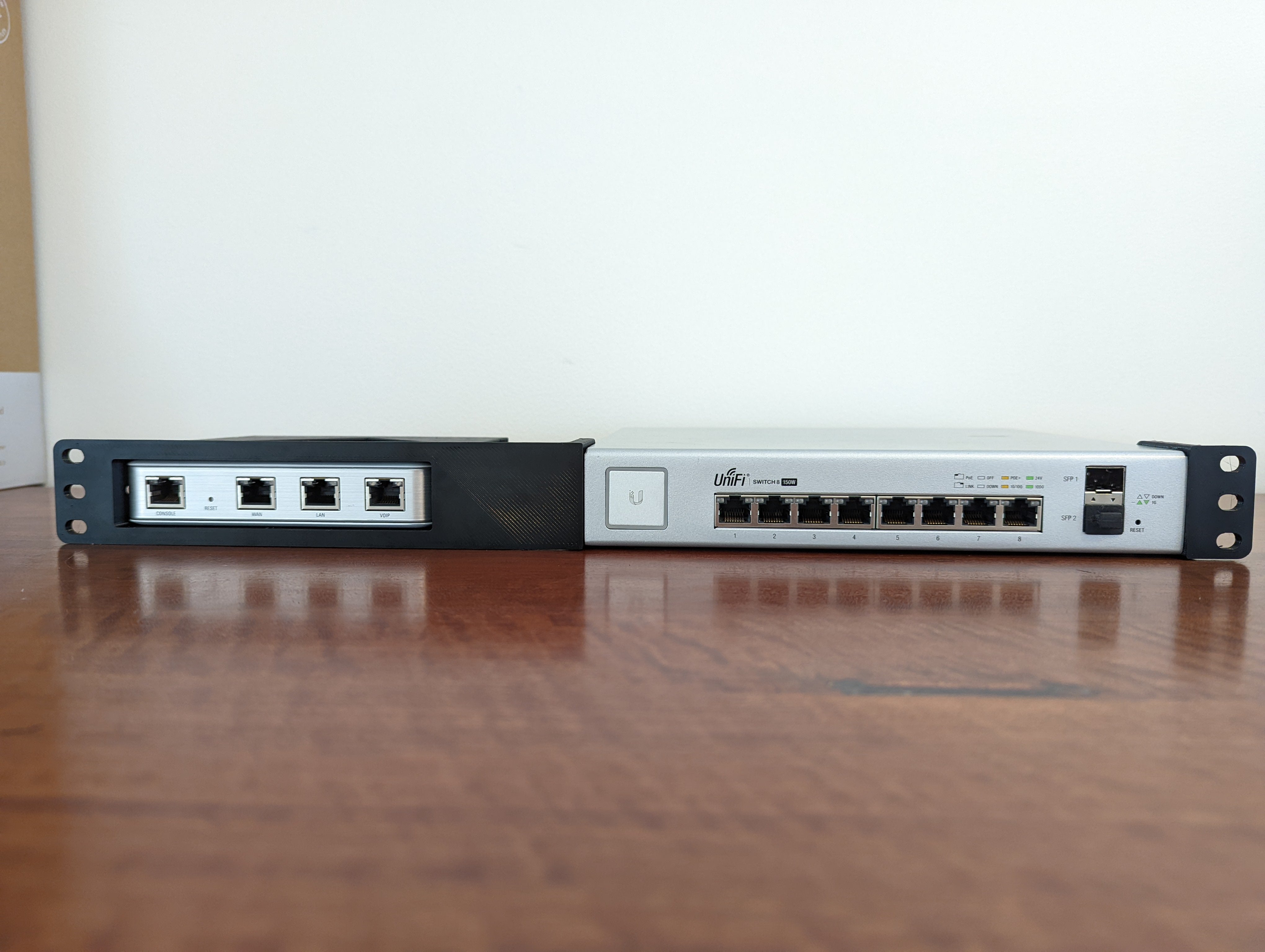 Rack mount for Ubiquiti Unifi Security Gateway and Unifi Switch 8 150W ...