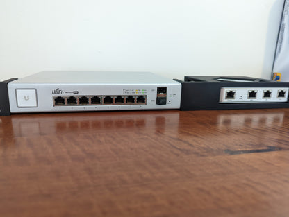 Rack mount for Ubiquiti Unifi Security Gateway and Unifi Switch 8 150W