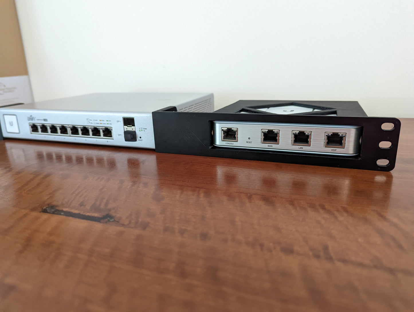 Rack mount for Ubiquiti Unifi Security Gateway and Unifi Switch 8 150W